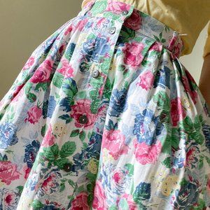 SOLD Vintage 1970s Koret Union Floral Denim Skirt